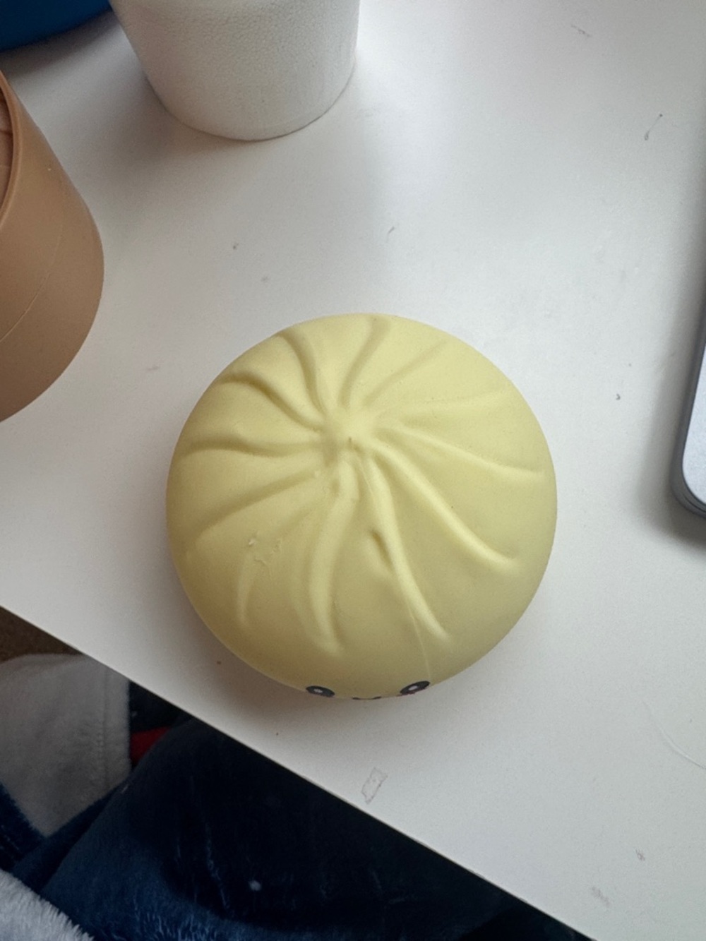 Mystery Dumpling Squishy in Cream with Tan Case - Picture 3 of 3